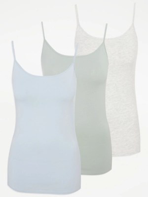 Cami Vest Tops 3 Pack Women at ASDA