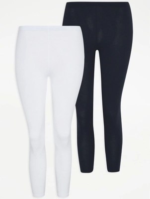 Navy Cropped Leggings 2 Pack Women at ASDA