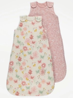 Floral Print Mixed Tog Sleep Bags 2 Pack Baby at ASDA