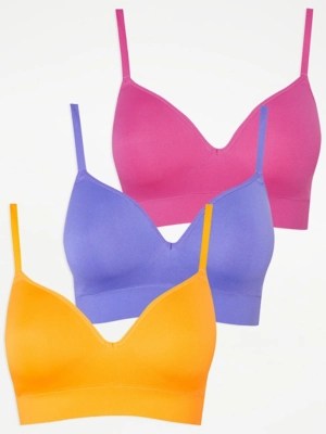 Nonwired Moulded Seamfree Bras 3 Pack Women at ASDA
