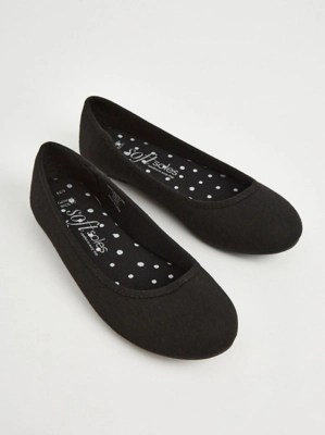 Black Wide Fit Ballet Shoes Women at ASDA