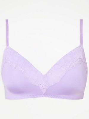 Lilac Non Wired Padded Bra Lingerie at ASDA