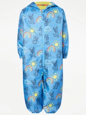 PAW Patrol Character Print Blue Puddle Suit Kids at ASDA
