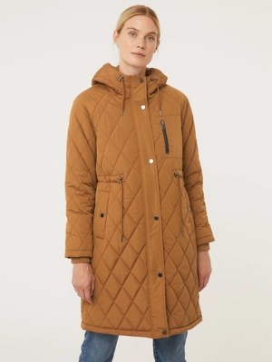 Tan Quilted Longline Coat Sale & Offers at ASDA