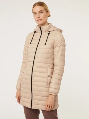 Beige Padded Longline Coat Women at ASDA