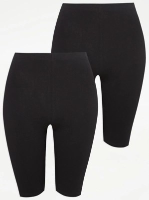 Black Cycling Shorts 2 Pack Women at ASDA