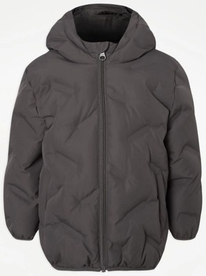 Grey Shower Resistant Padded Jacket Kids at ASDA