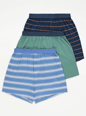 Assorted Striped Loose Fit Boxers 3 Pack Men at ASDA