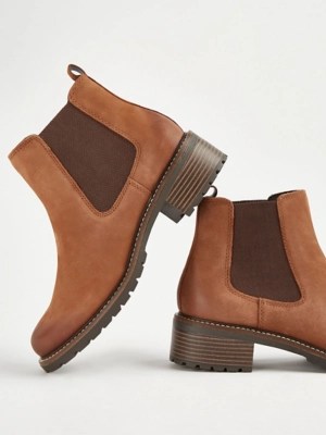 Tan Leather Chelsea Boots Women at ASDA