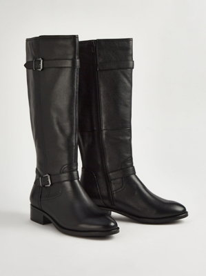 Black Leather Riding Boots Women at ASDA