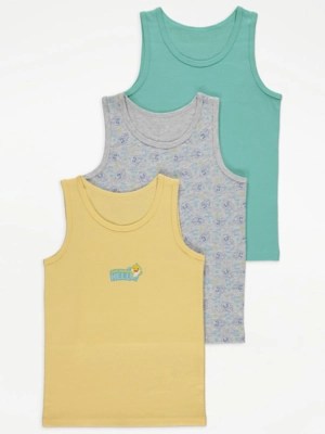 Baby Shark Character Print Vests 3 Pack Kids at ASDA
