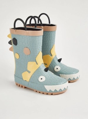 First Walkers Dinosaur Textured Wellington Boots Kids at ASDA