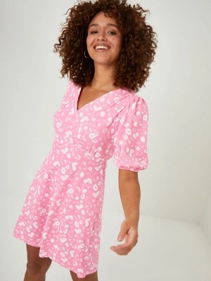 Pink Floral Mini Tea Dress Women at ASDA