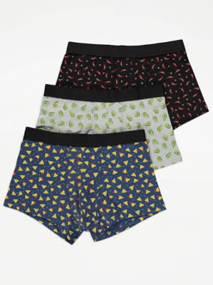 Food Hipster Trunk Boxers 3 Pack Men at ASDA