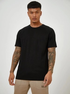 Black Basic Longline TShirt Men at ASDA