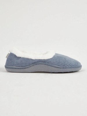 Blue Knitted Arch Support Fullback Slippers Women at ASDA