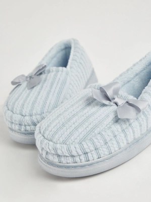 Blue Textured Fullback Slippers Women at ASDA