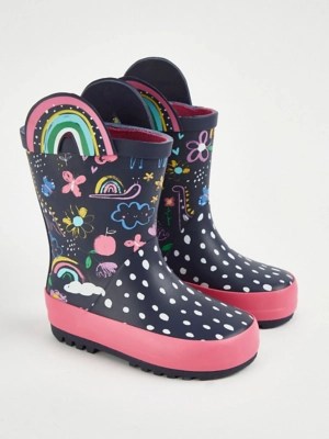 First Walkers Bright Rainbow Wellington Boots Kids at ASDA