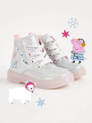 First Walkers Peppa Pig Silver Ice Caps Glitter Boots Kids at ASDA