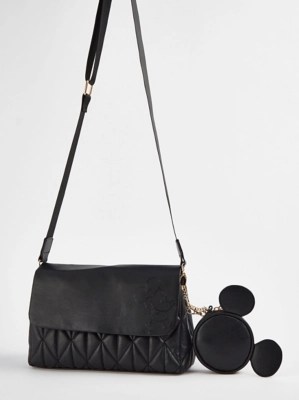 Disney Mickey Mouse Black Embossed Cross Body Bag Women at ASDA
