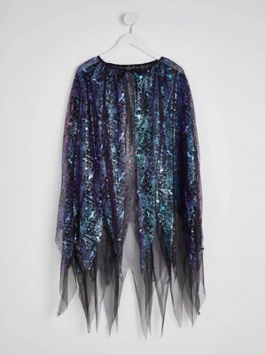 Halloween Mesh Holographic Spider  Cape Women at ASDA