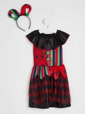 Halloween Clown Dress Kids Fancy Dress Costume Kids at ASDA
