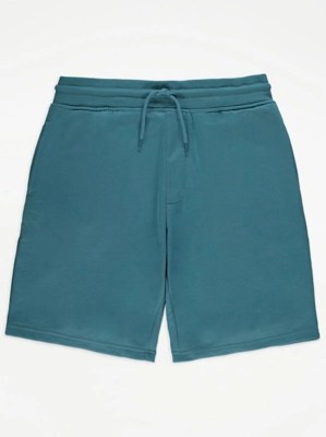 Teal Plain Jersey Shorts Men at ASDA