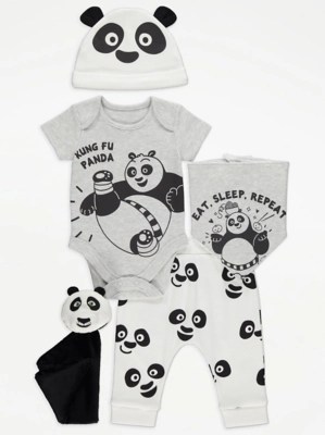 Kung Fu Panda Grey Baby 5 Piece Set Baby at ASDA