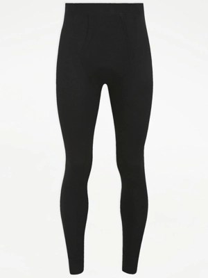 Black Ribbed Thermal Long Johns Men at ASDA