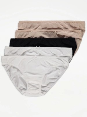 Nude Mini Briefs 5 Pack Lingerie at ASDA