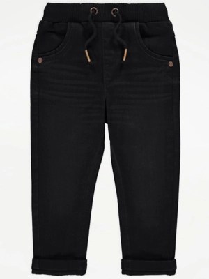 Black Elasticated Waist Jeans Kids at ASDA