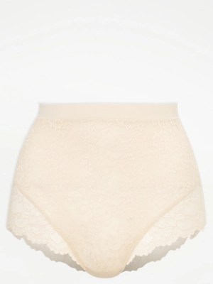 Nude Lace Control Brief Knickers Lingerie at ASDA