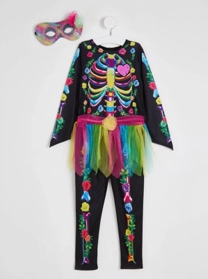 Halloween Day Of The Dead Fancy Dress Costume Kids at ASDA