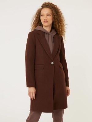 Chocolate Longline Formal Coat Women at ASDA