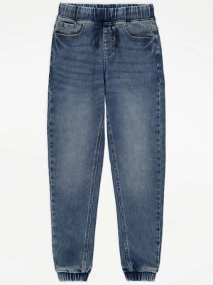 Blue Pull On Denim Jeans Kids at ASDA