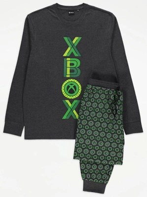 Xbox Logo Print Long Sleeve Pyjamas Gift Set Men at ASDA