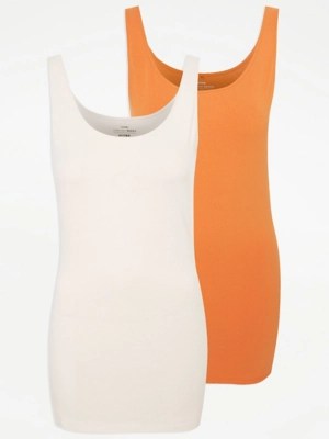 Longline Jersey Vest Tops 2 Pack Women at ASDA
