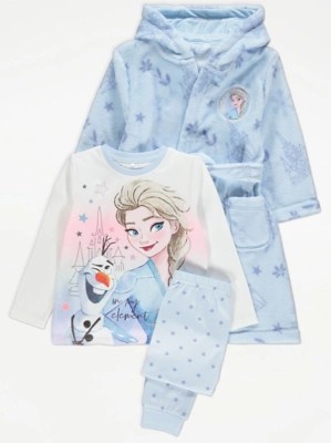 Disney Frozen Character Print Dressing Gown and Pyjamas Kids