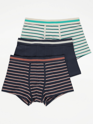 Assorted Striped Hipster Boxers 3 Pack Men at ASDA