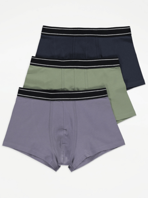 Assorted Blue Hipster Boxers 3 Pack Men at ASDA