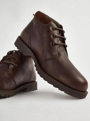 Brown Leather Chukka Boots Men at ASDA