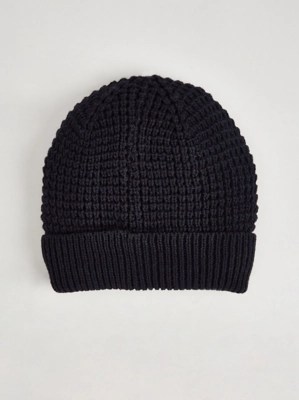 Navy Chunky Knit Hat Men at ASDA