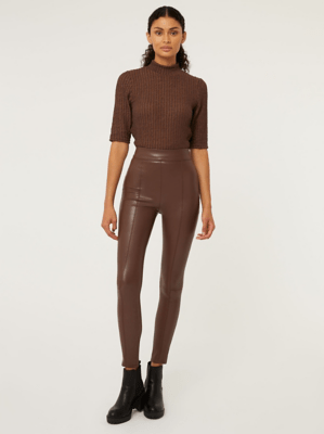 Chocolate Faux Leather Leggings Sale & Offers at ASDA