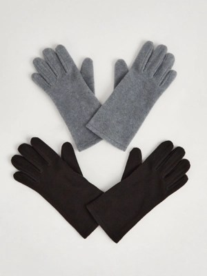 Basic Fleece Gloves 2 Pack Women at ASDA