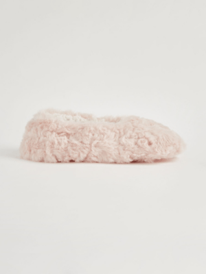 Pink Faux Fur Slippers Women at ASDA