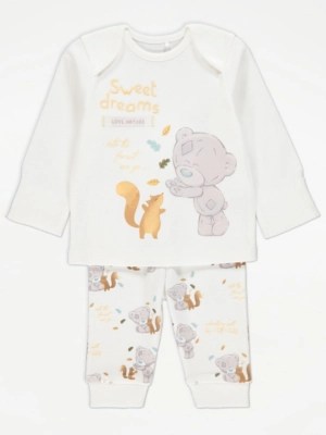 Tiny Tatty Teddy White Sweet Dreams Pyjamas Baby at ASDA
