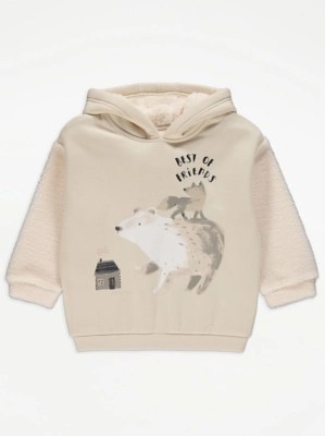 Arctic Animal Graphic Print Hoodie Kids at ASDA