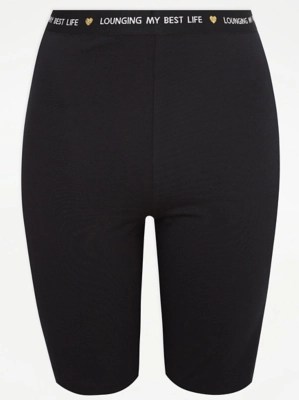 Black Gold Heart Cycling Lounge Shorts Sale & Offers at ASDA