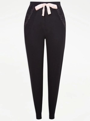 Black Cuffed Pyjamas Bottoms Women at ASDA