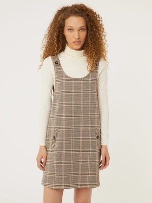Tartan Pinafore Dress Women at ASDA